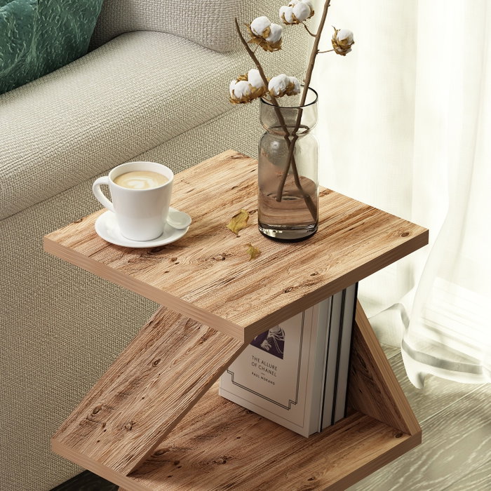 Hanah Home Mesa auxiliar Albeni Atlantic Pine Pino Atlantico Tablero de Partículas Melamina 29.6x54.2x29.6 cm